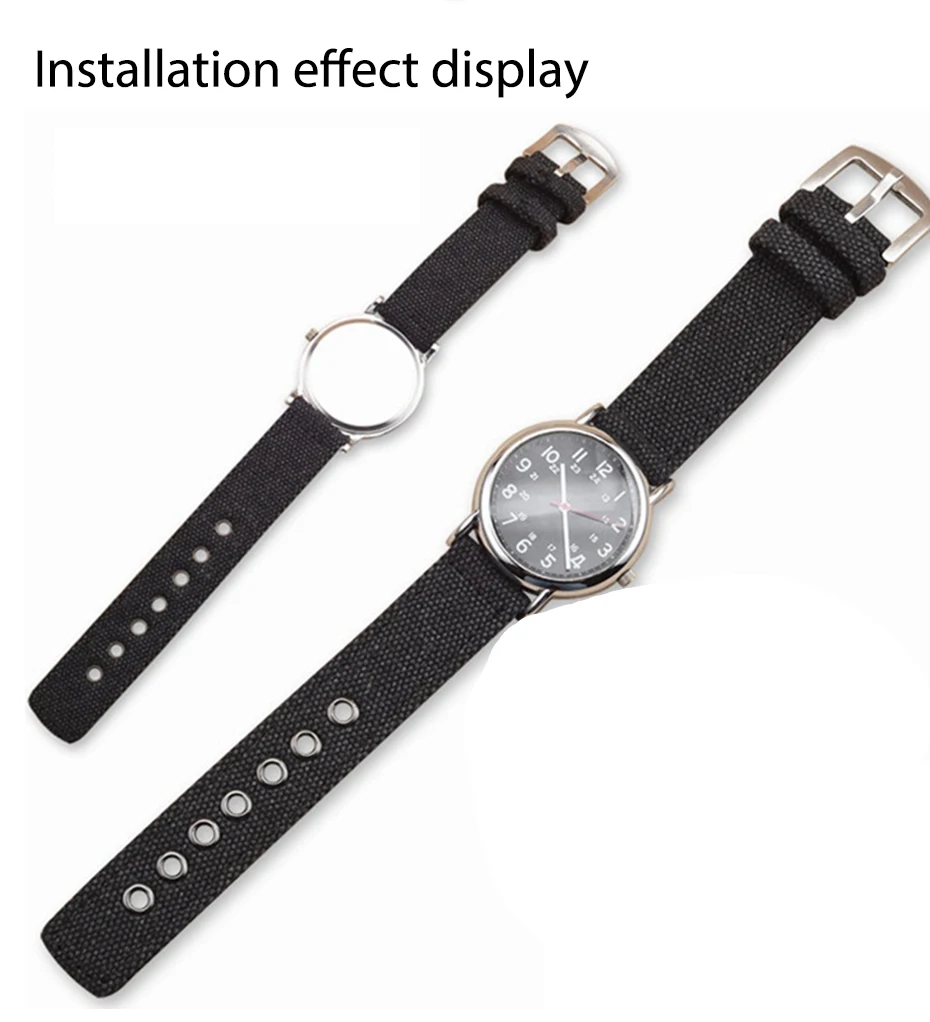 UTHAI P33 холщовый нейлоновый ремешок 18mm20mm22mm24mm ремешок для часов черный камуфляж часы ремешок Запчасти для часов