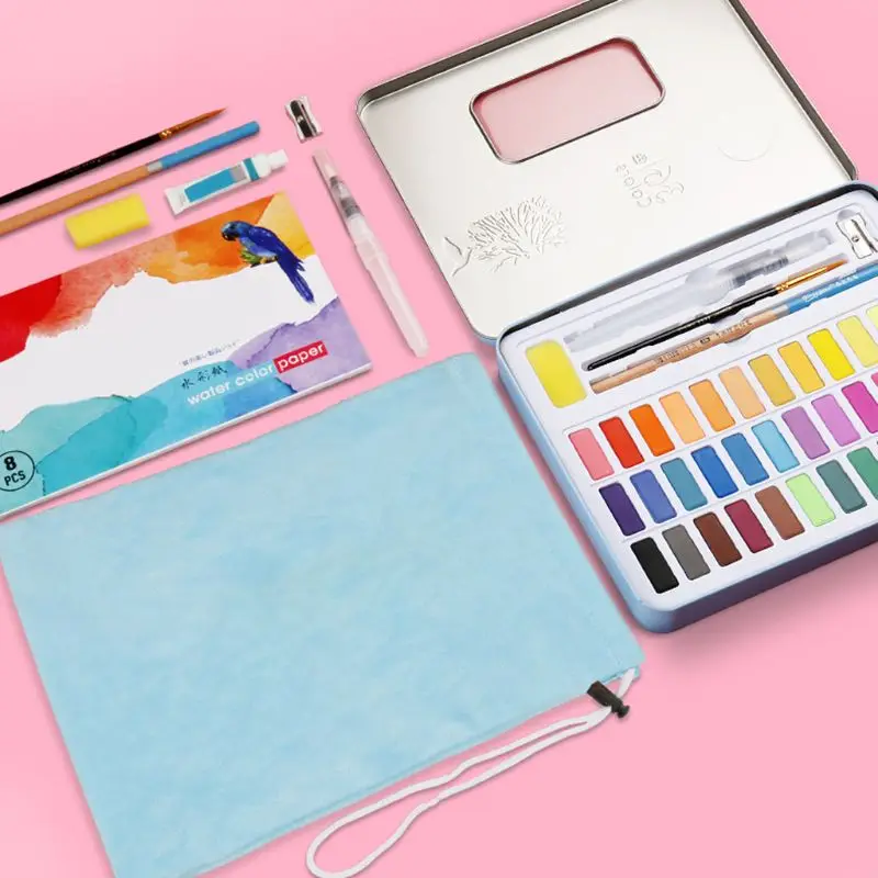 

Solid Watercolor Paint Set 36 Colors Art With Water Brush Pen Watercolor Paint 203B