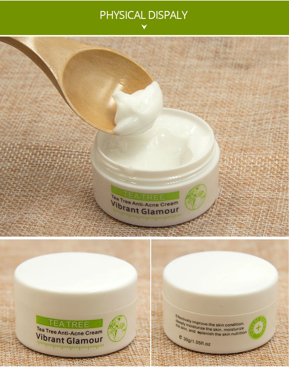

VIBRANT GLAMOURTea Tree Anti-acne Cream Oil ControlShrink PoresTreat AcneAnti-wrinkle Scar Reduction Whitening Skincare Cream