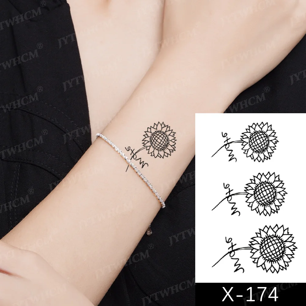 Временная татуировка для женщин маленькая Сексуальная звезда лист черная