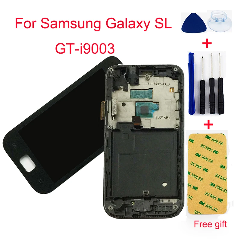 Черный для samsung Galaxy SL GT-i9003 I9003 ЖК сенсорный экран дигитайзер ЖК-дисплей панель монитор в сборе с рамкой Замена