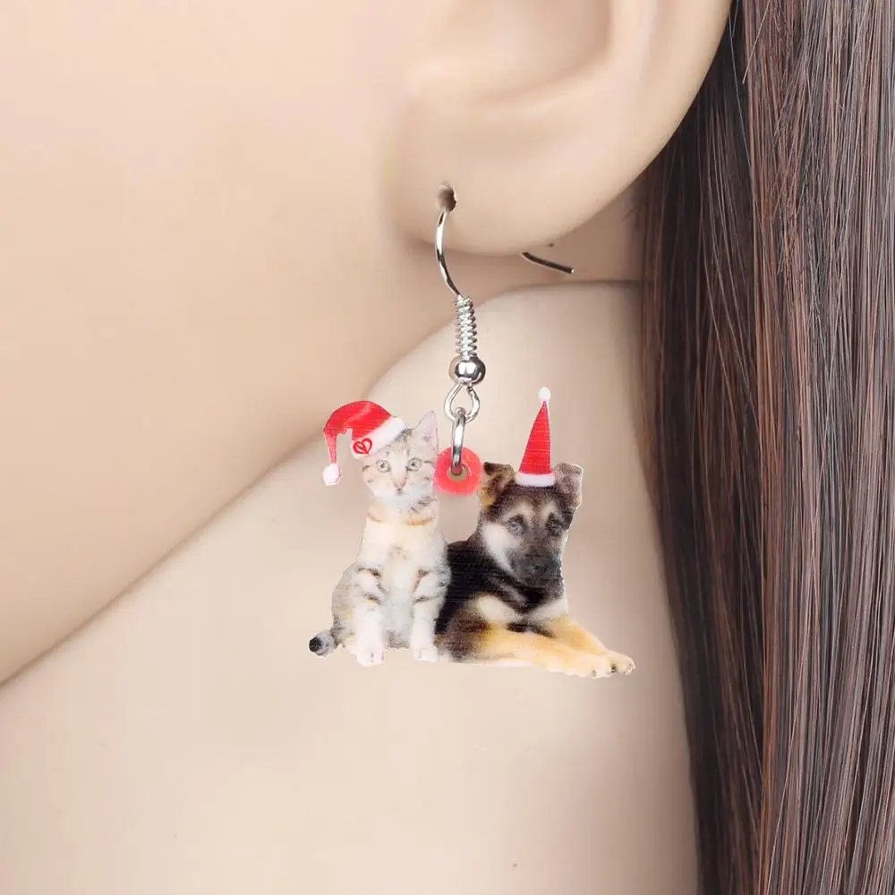 Bonsny акриловые рождественские американские серьги подвески в форме капли