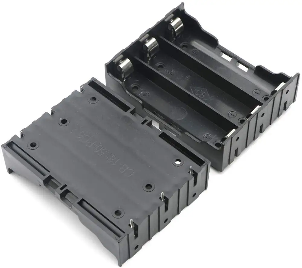 50шт/лот 3 слота 18650 батарейный ящик для хранения пластиковый держатель для аккумуляторов DIY 3X3.7V контейнер с контактами для пайки оптом.