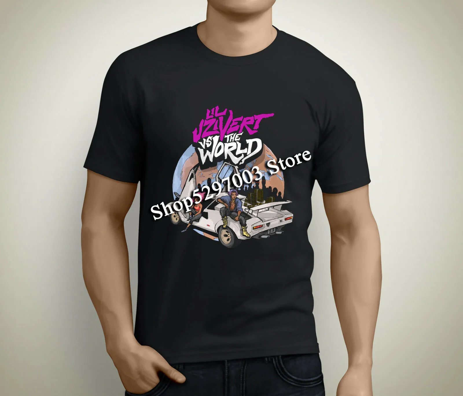 Новая мужская черная футболка с коротким рукавом Lil Uzi Vert Vs. World Размер S до