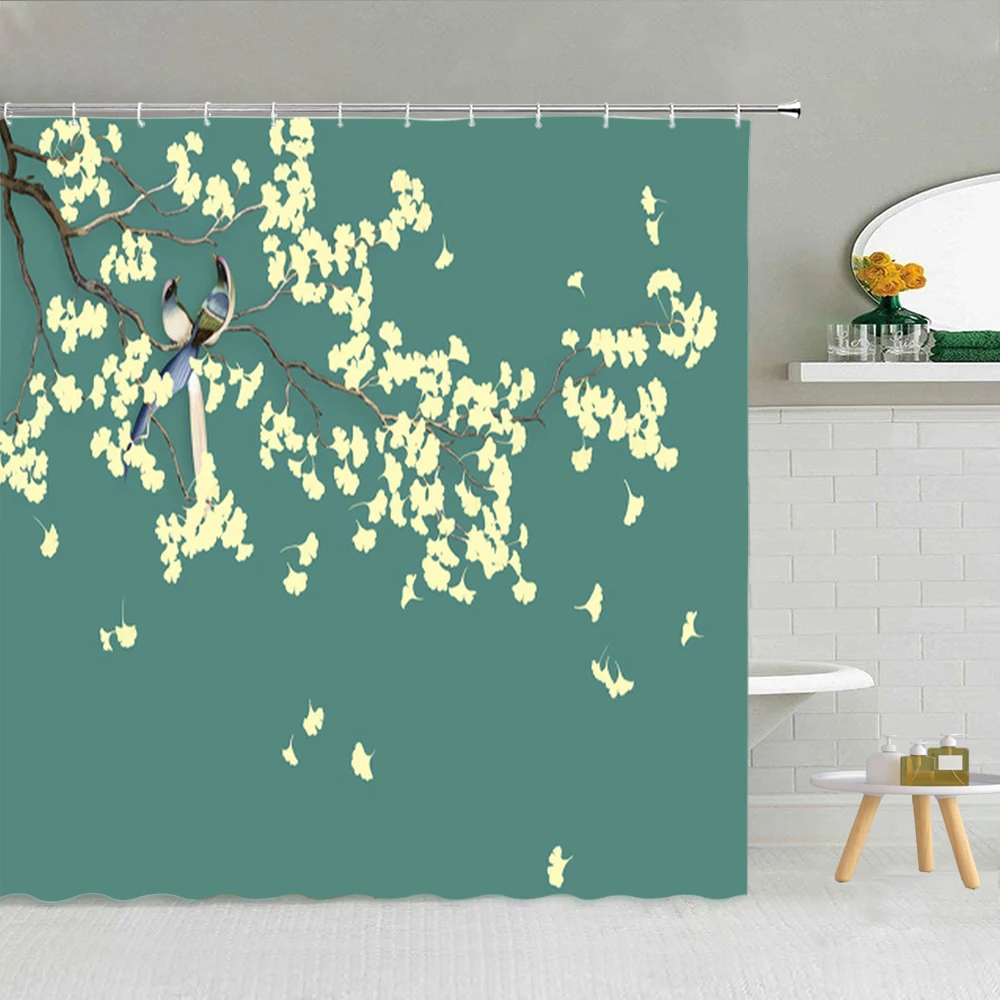 Полосатая занавеска для душа с 3d-рисунком птиц рыб цветов s Peacocks Koi пион облако