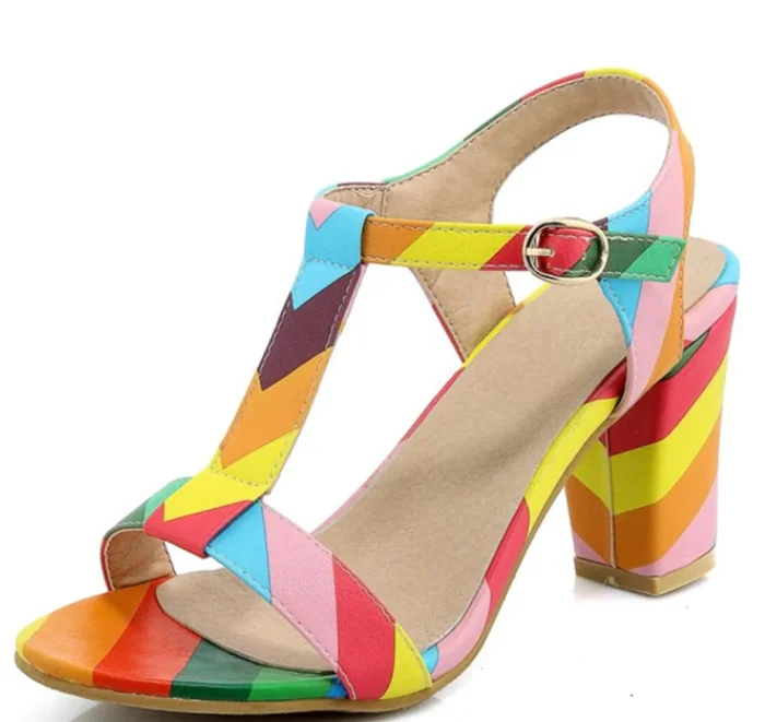 Летние кожаные сандалии YEELOCA m002 модные женские туфли лодочки на высоком