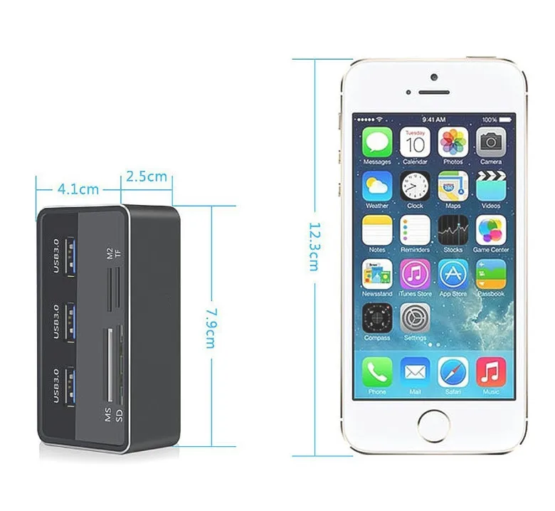 USB 3 0 устройство для чтения карт 7 в 1 порта usb кардридер SD TF M2 MS с хабами путешествий