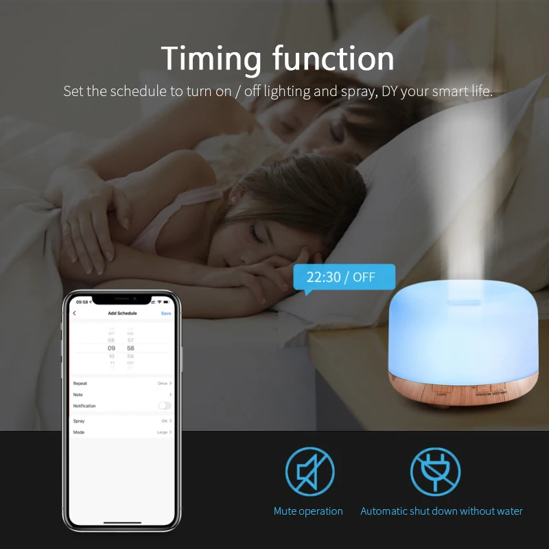 Portable 500ml WiFi Humidifier Ultrasonic Dazzle Cup Aroma Diffuser Cool Mist Maker Air Humidifier Purifier with Romantic Light