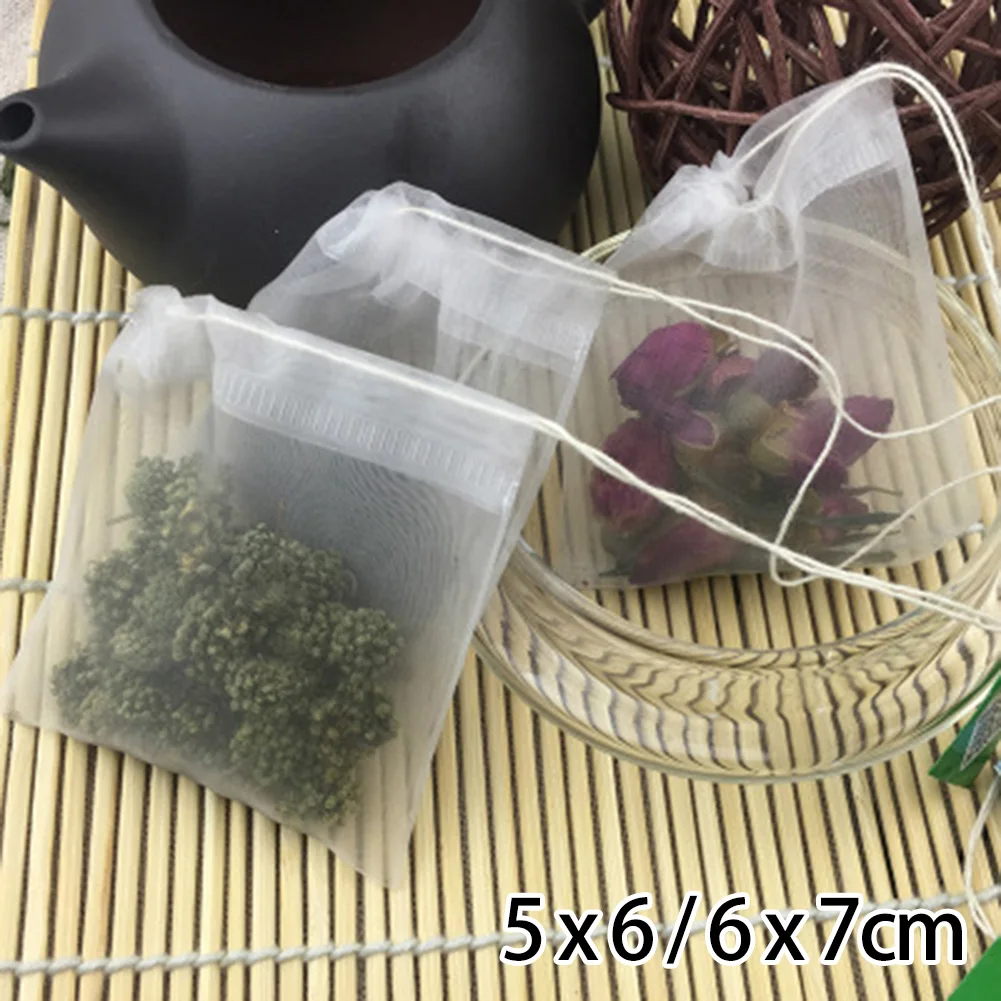 

Teabags Tea Bag Heal Seal Herbal Powder Material Nylon Teabags With String
