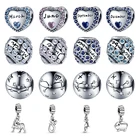 Бусины-подвески из серебра 925 пробы для браслета