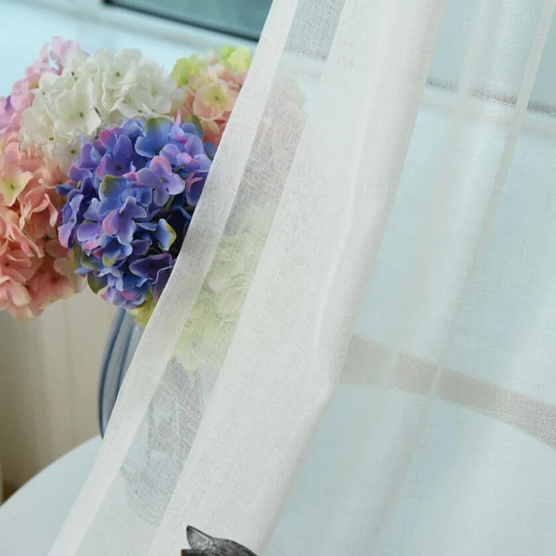 Белая однотонная Тюлевая занавеска для гостиной современные оконные занавески