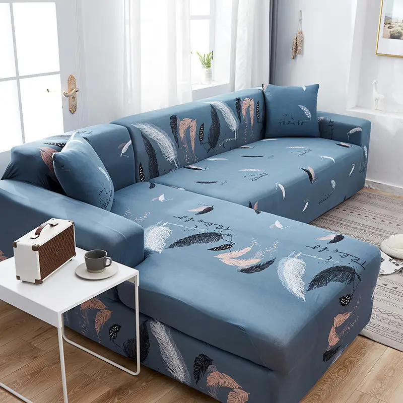 

HUAZI L shape need buy 2 pieces elastic corner sofa covers for living room printed cover for sofa slipcovers stretch couch cover