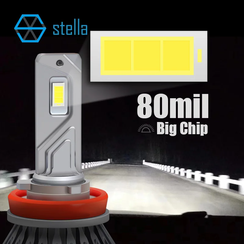 Stella 2 шт. 16000LM 65 Вт 12В/24В светодиодные лампы CANBUS для автомобильных фар H4 H7 H8/H11 HB3/9005