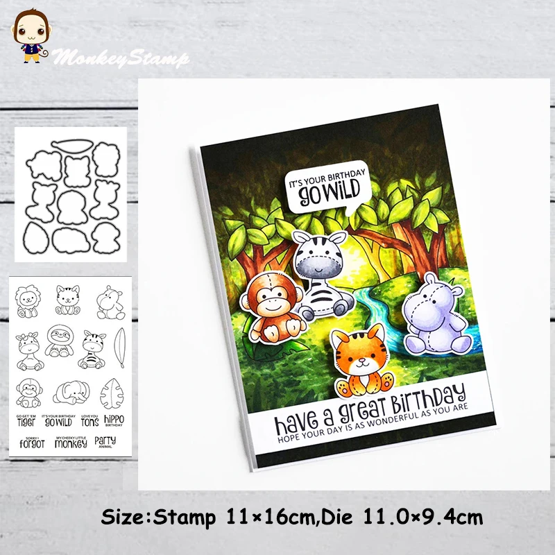 Металлические штампы и в виде обезьяны Льва кота хиппотама трафарет для