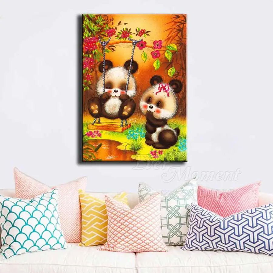 Алмазная живопись панда на дереве мозаика картина Стразы алмазная вышивка 5D