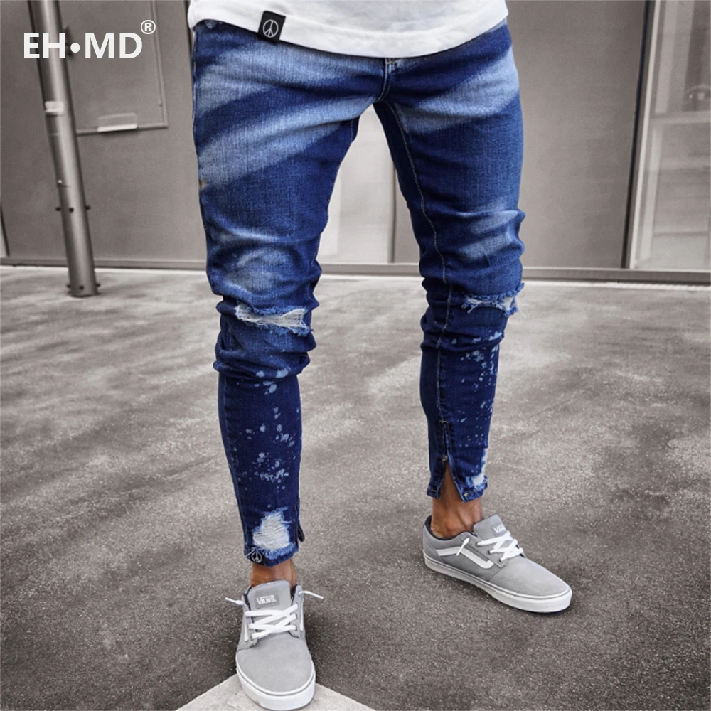EH · MD®Мужские повседневные спортивные джинсы из 100% хлопка мужские брюки скинни с
