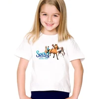 hot sale summer kids t shirt lucky mustang spirit horse cartoon girls t shirt funny baby boys clothes children topshkp5457