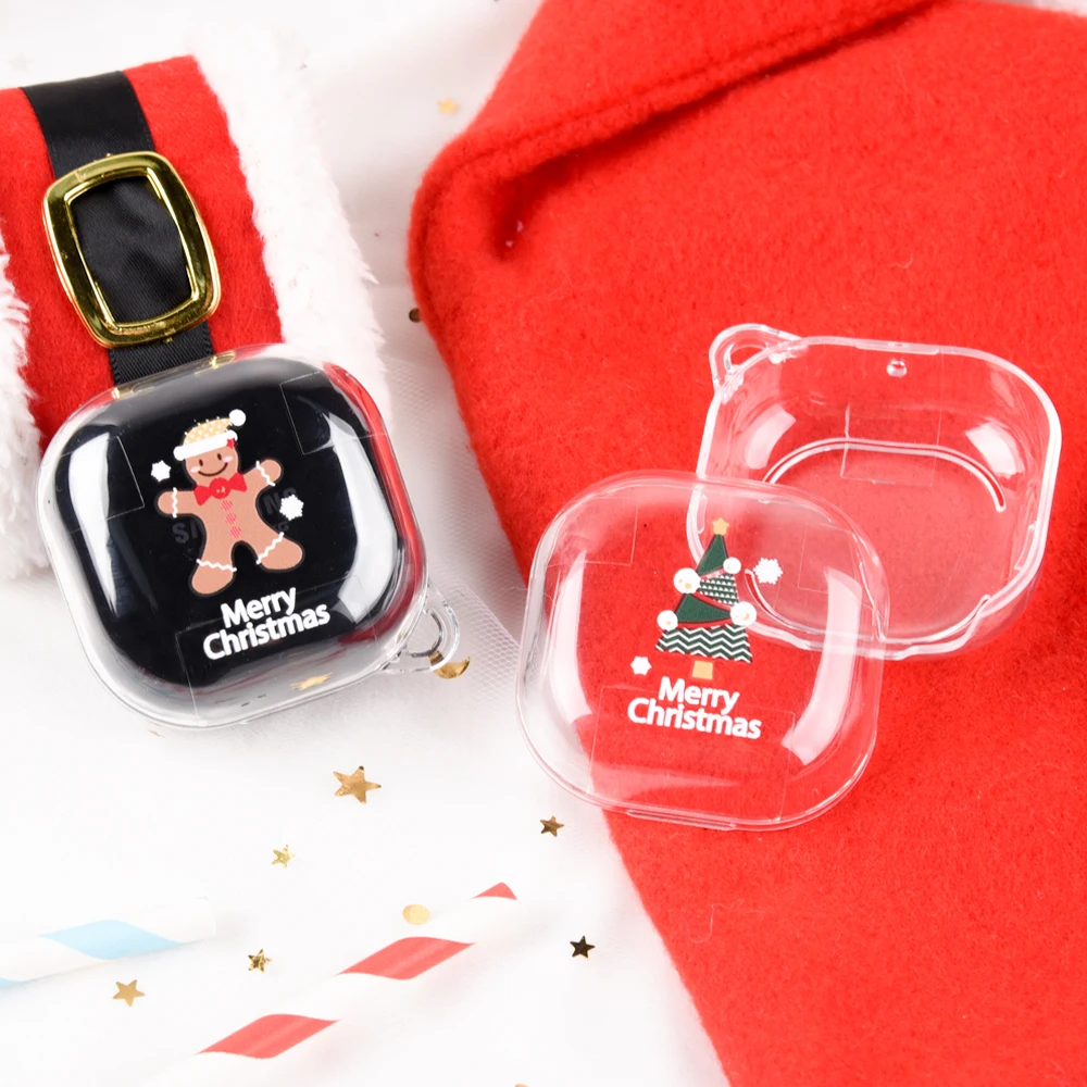 

Cartoon Merry Christmas Earphone Case For Samsung Buds Live Wireless Hard PC Headset Protective Cover For Samsung Buds Live Bags