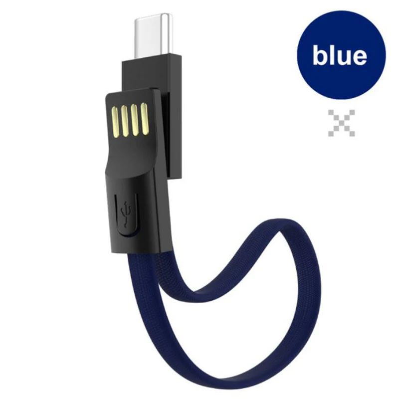 Плетение кольцо для ключей из кабеля USB кабели для iPhone X Кабель Micro usb type C Быстрая зарядка 2.1A зарядный кабель для samsung Galaxy Xiaomi - Тип штекера: Blue