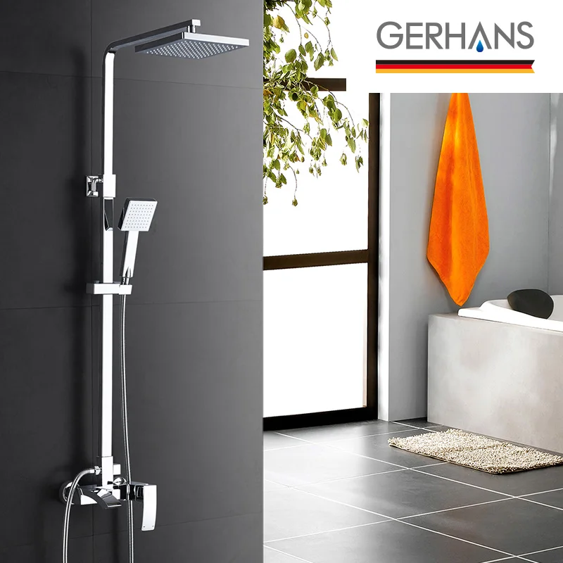GERHANS Faucet K19014 Душевая система со смесителем и тропическим душем Цвет: Хром |