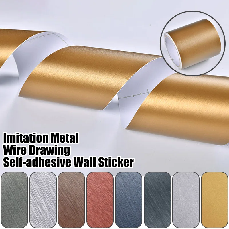 

5/8 Meter PVC Waterproof Baseboard Self Adhesive Wall Sticker Border Floor Stickers Wallpaper Metal Look Sink Strip Waist Line