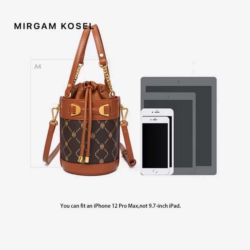 

2021 Brand Monogram Buckets Bags for Girl Business Fashion Crossbody Bag Womens Vintage Round Shoulder HandBags Luxury Designer