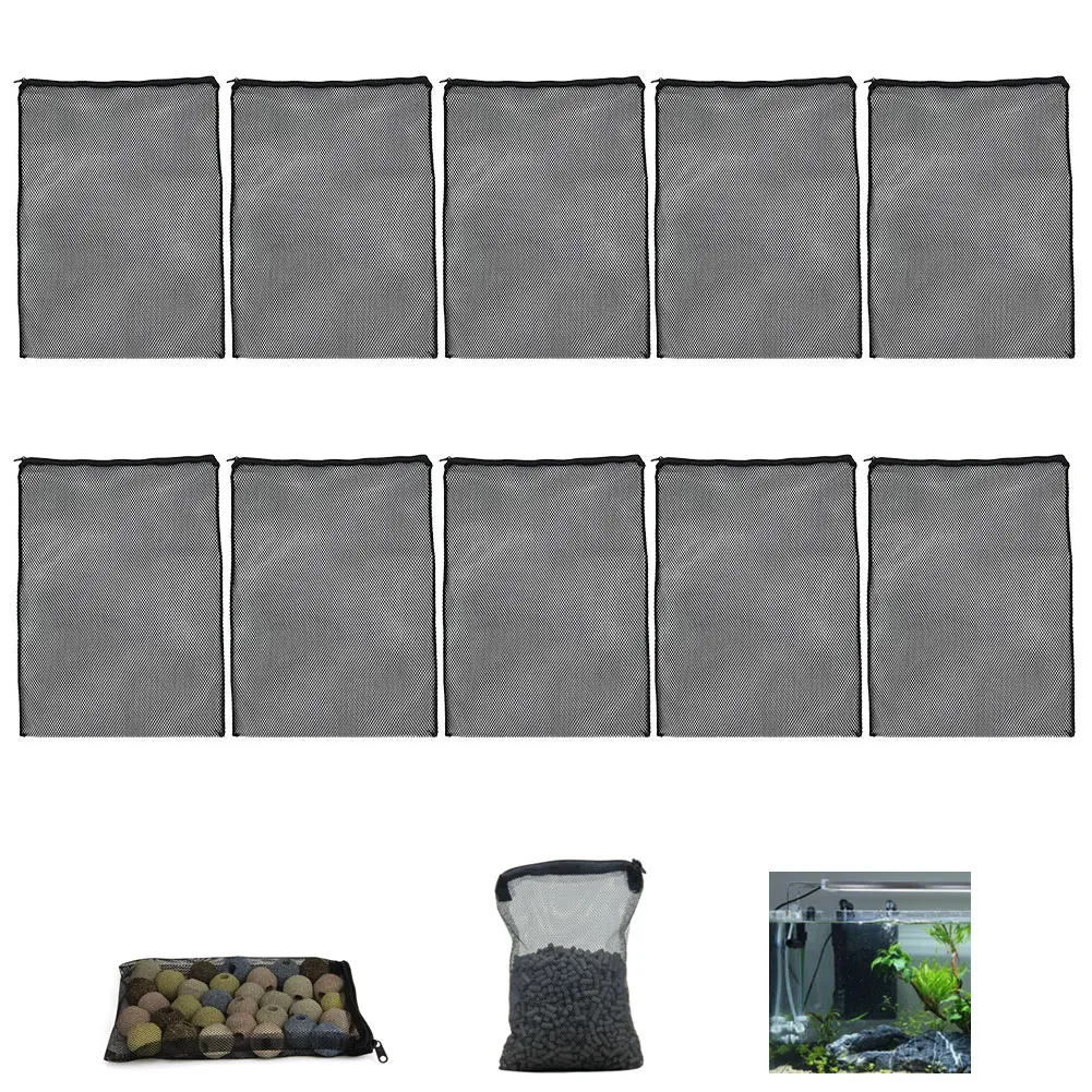 

Aquarium Filter Bag Dirty Filter Media Nylon Mesh Net Bag With Zipper Fish Tank Pond Fountain Bio Ball Filter Net Bag Tank Bag