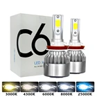 Светодиодные лампы C6 H1 H3 для передних фар, Автомобильные светодиодные лампы H7 H4 880 H11 HB3 9005 HB4 9006 H13 6000K 72W 12V 8000LM, Автомобильные фары
