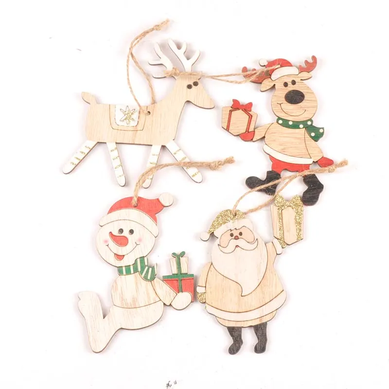 Деревянные рождественские украшения снеговика подвесная елка Подвески DIY для