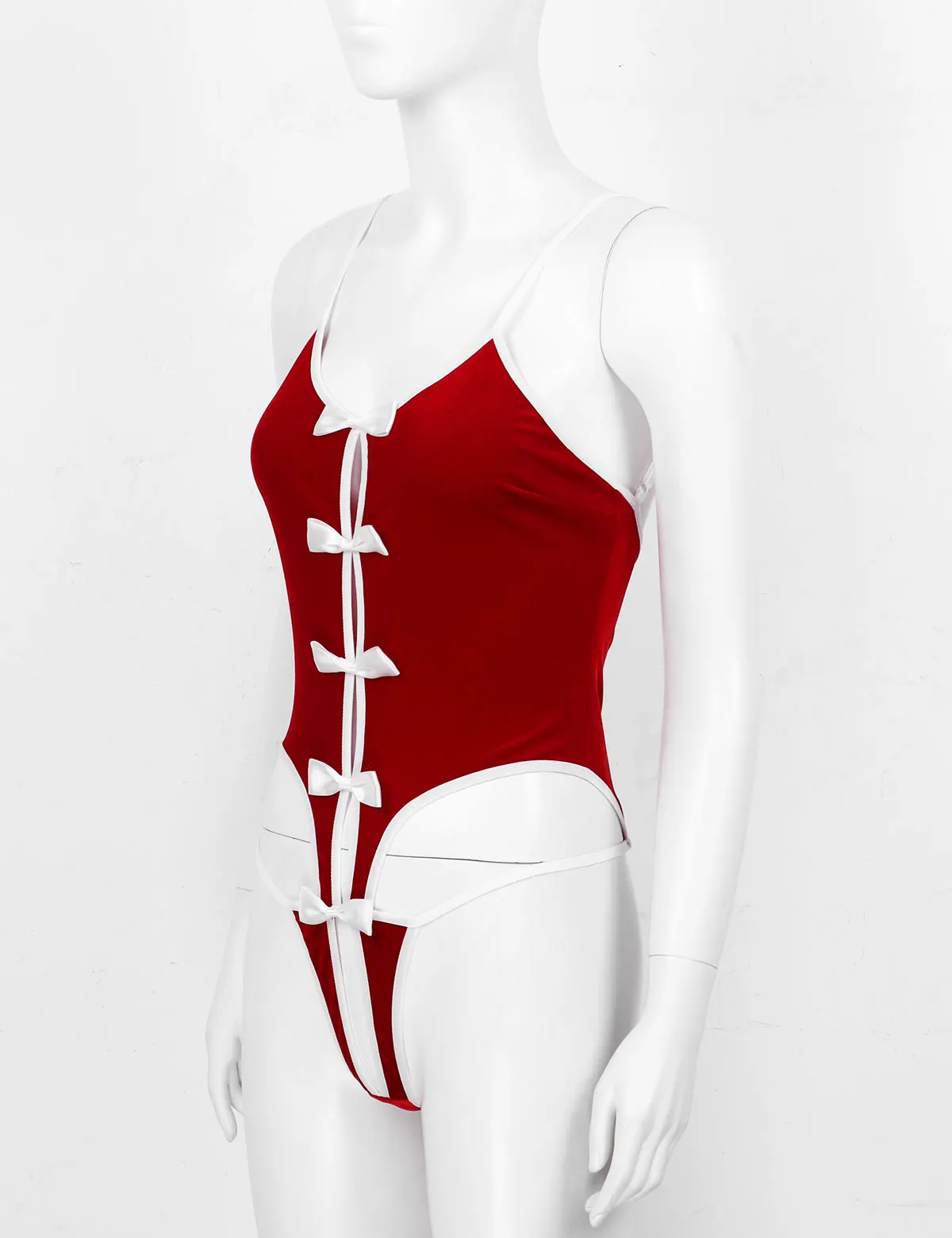 Женское мягкое бархатное рождественское сексуальное нижнее белье Тедди