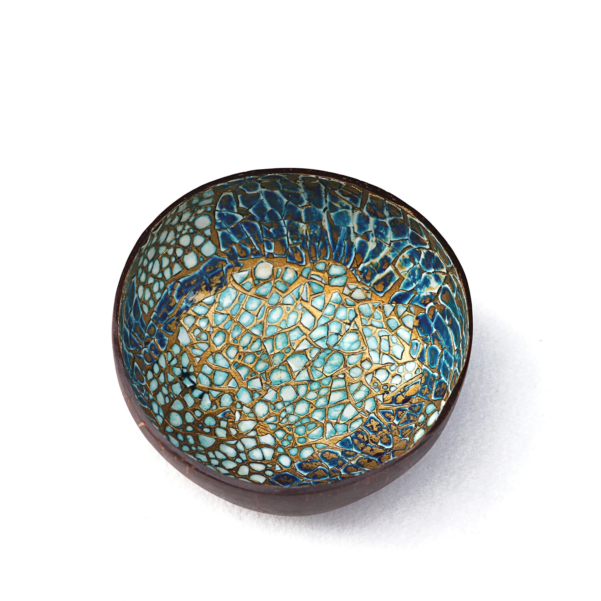 Bohemian Colorful Painted Porch Key Storage Tray Coconut Shell Bowl Display Board Jewelry Necklace Earrings Decoration Organizer | Дом и сад