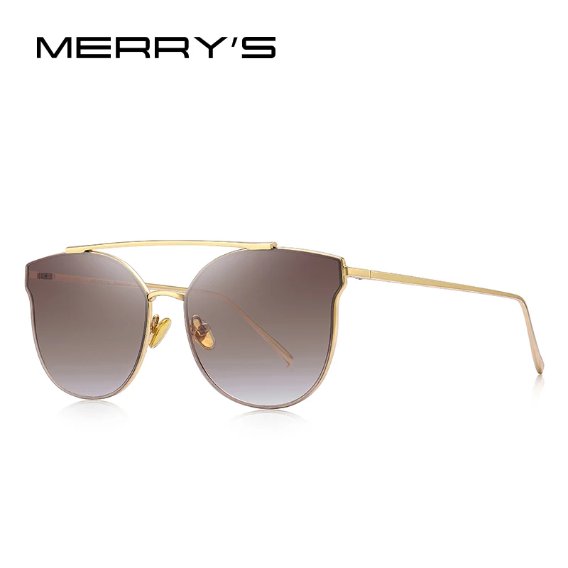 C05 Brown MERRYS дизайн женские роскошные брендовые солнцезащитные очки кошачий глаз женские модные двухлучевые солнцезащитные очки UV400 защита S8089N - Цвет линз: C05 Brown