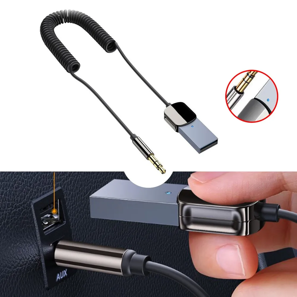 

1 шт. адаптер Bluetooth для автомобиля 3,5 мм Aux Bluetooth 5,0, аудиоресивер Bluetooth EB01