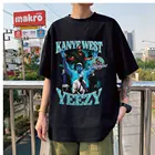 Лидер продаж, новые стильные футболки Kanye West с принтом для пары, Классическая Летняя футболка высокого качества, футболка оверсайз унисекс, удобная хлопковая футболка