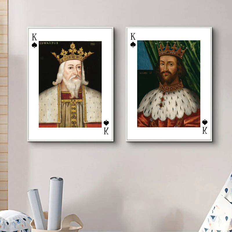 

King and Queen Poker Wall Art Canvas Painting Nordic poster Modern Fashion Wall Picture For living room Bedroom Home Decor