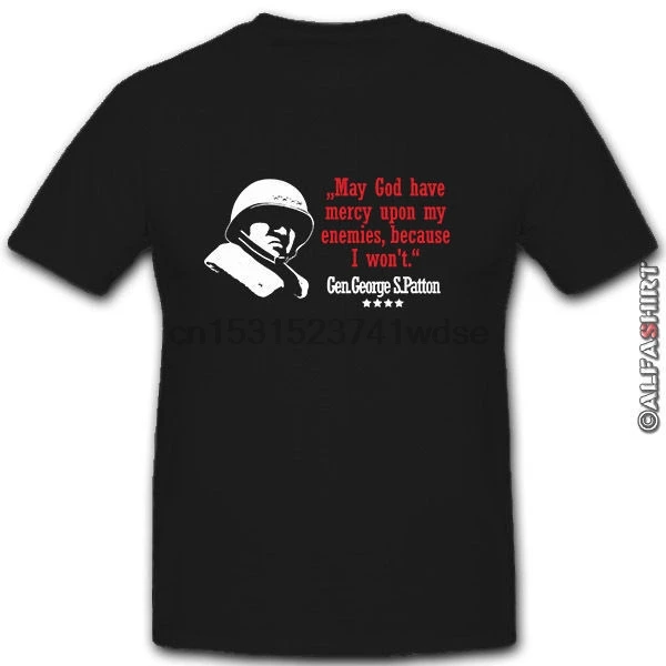 100% хлопковая футболка для мужчин дизайнерские топы Gen George S Patton 4 sterngeneral My God Майн