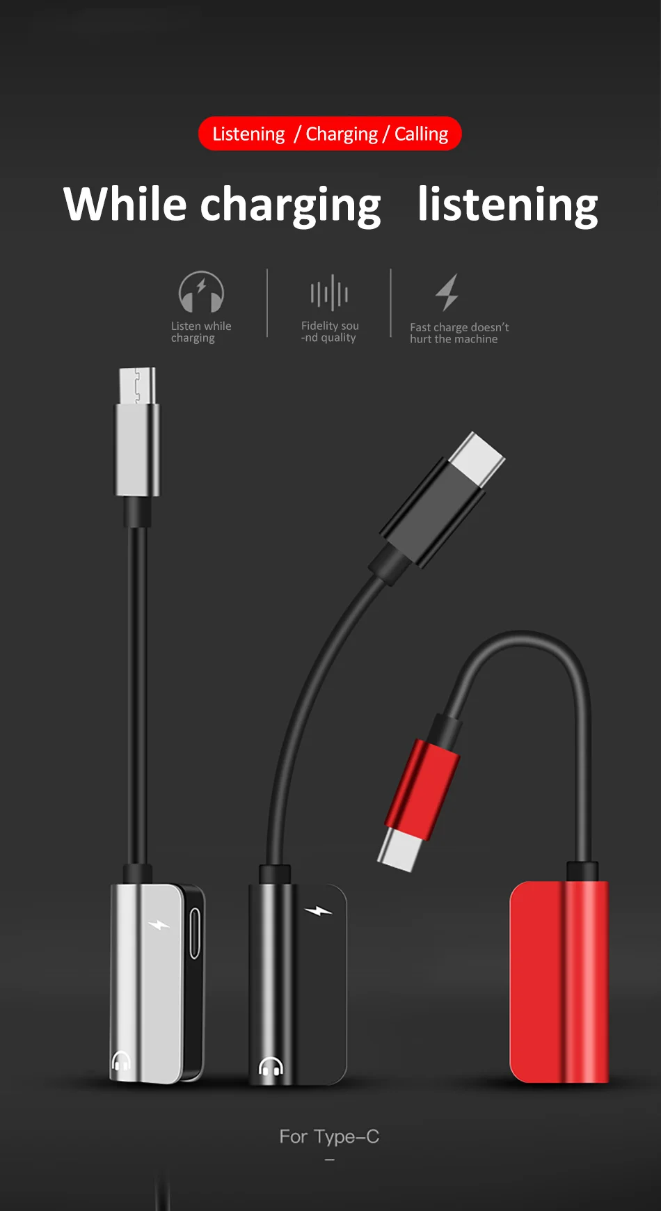 2 в 1 быстрое зарядное устройство USB Тип C до 3 5 мм аудио адаптер кабель разъем
