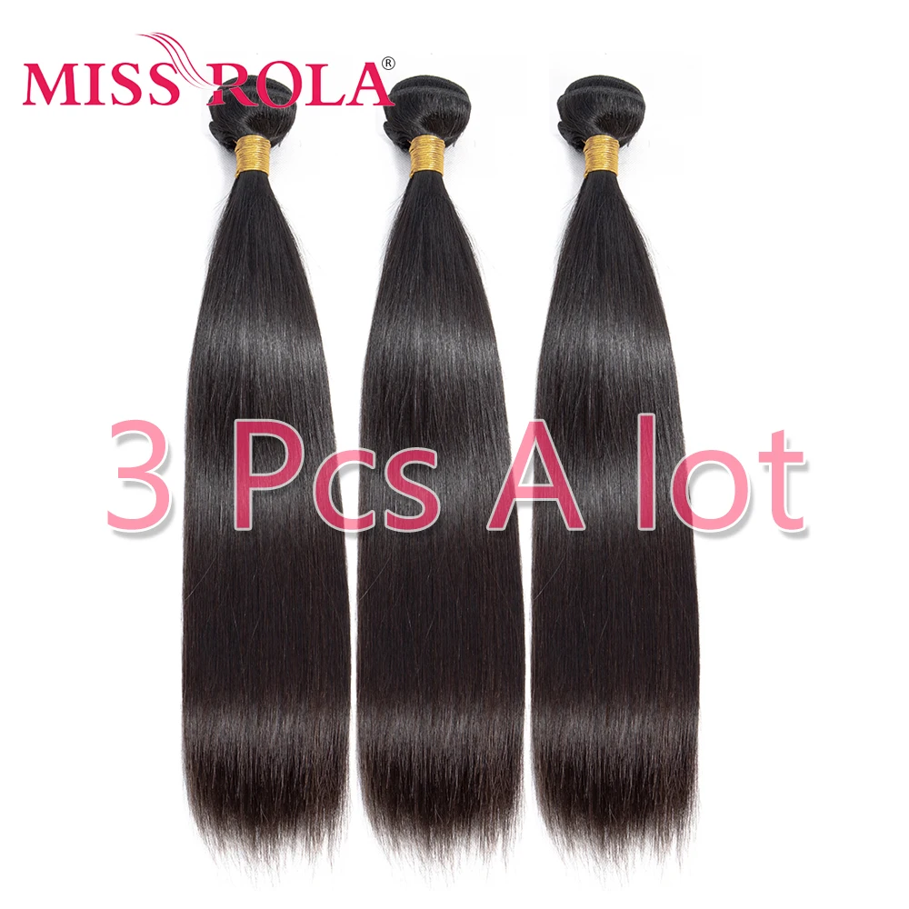 

Miss Rola Hair Bundles Peruvian straight hair weave bundles 8-26 inch 3 pcs 100% human hair extension natural color Non-Remy