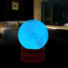 35 мм синий световой кварцевый шара светится в темноте камни