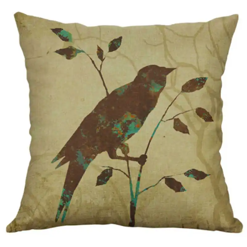 Хлопок диван рисунок подушка лен чехол Декор 18 дюймов домашний попугай | Дом и сад