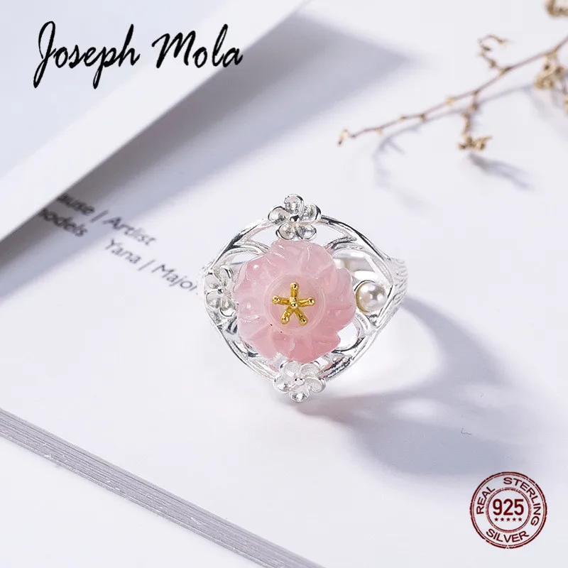 Joseph Mola 925 Стерлинговое Серебро Романтический Сладкий натуральный розовый кварц