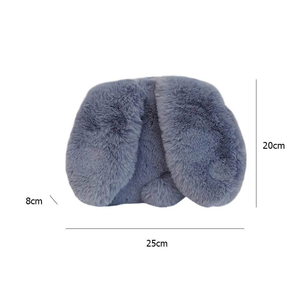 

Lovely Rabbit Ear Messenger Sling Bag Women Plush Soft Solid Color Chain Shoulder Handbag Autumn Winter Fashion Crossbody Bags