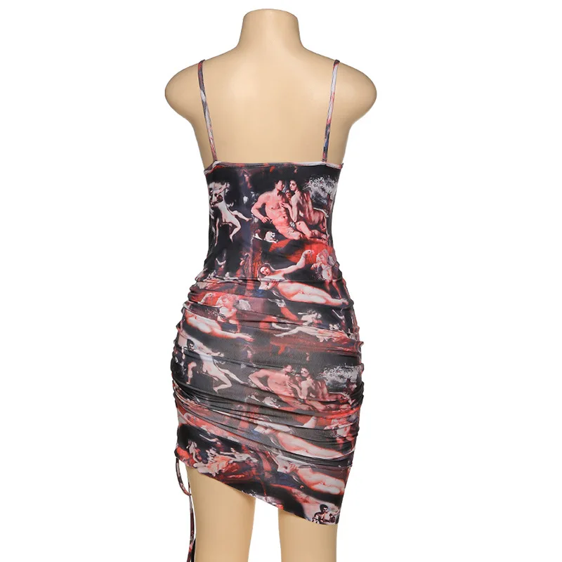 Женское платье с принтом женские сексуальные платья для вечерние без рукавов на