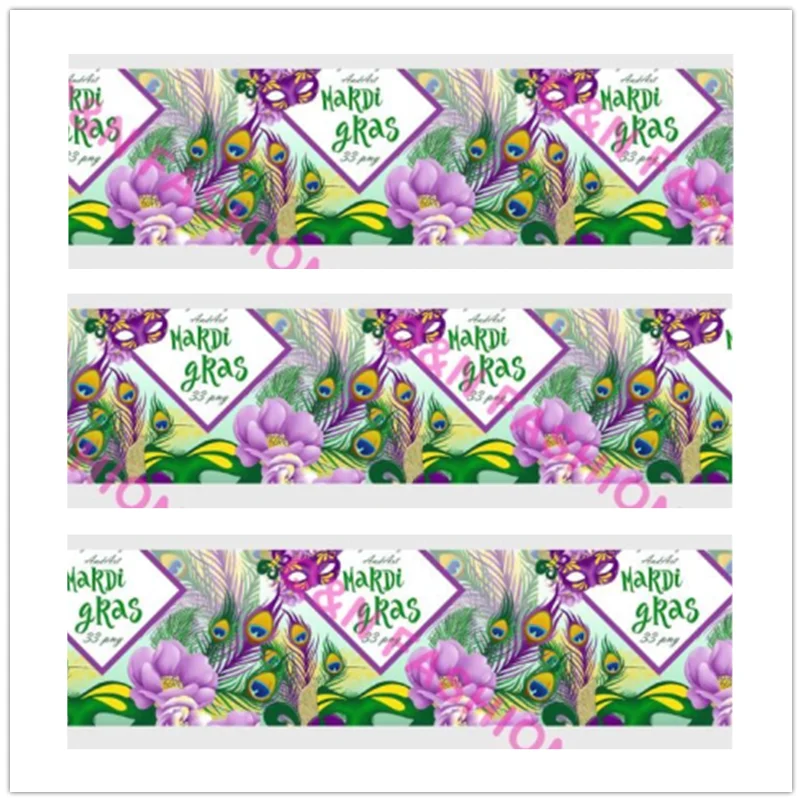 Лента из мультфильма Марди Гра и св. Патрик 16/22/25/38/50/75 мм | Дом сад