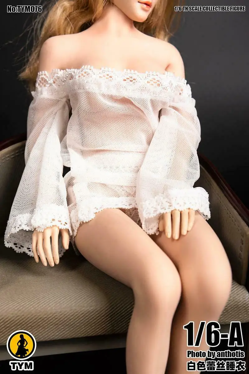1/6 TYM076 Lace Transparent Night Dress Tube Top Skirt Clothing For 12&quot Large Chest Body | Игрушки и хобби