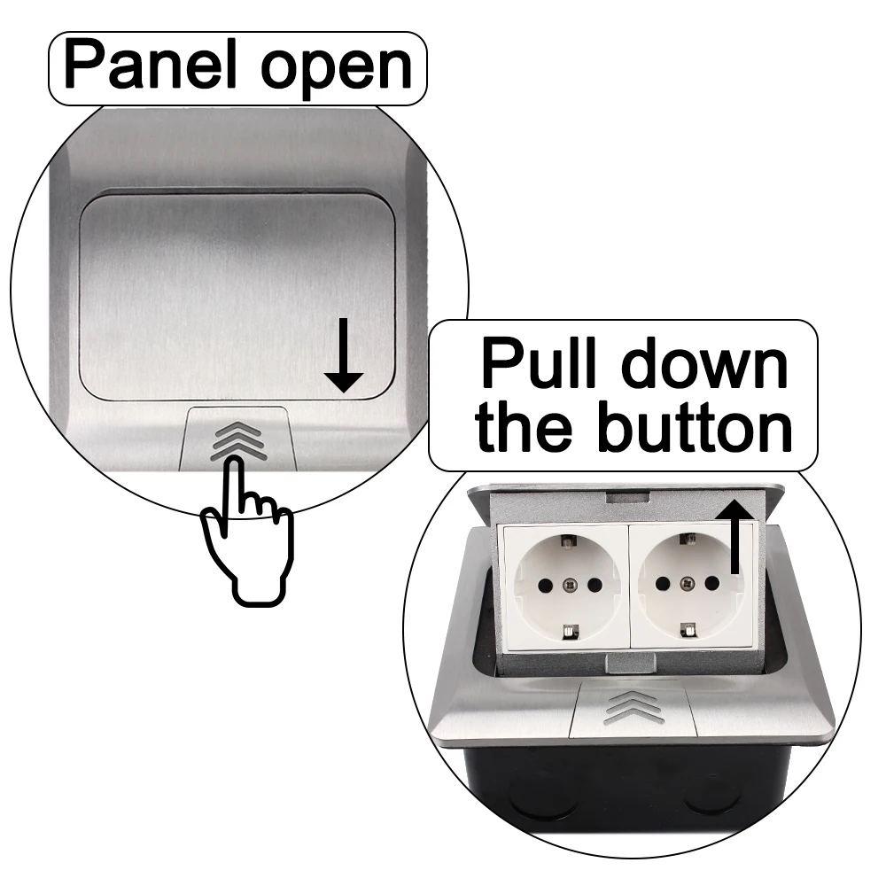 250V 16A Aluminum Alloy Box Waterproof 2 Way Power Outlet Europe Standard Socket USB RJ45 Internet Pop-Up Floor | Обустройство дома