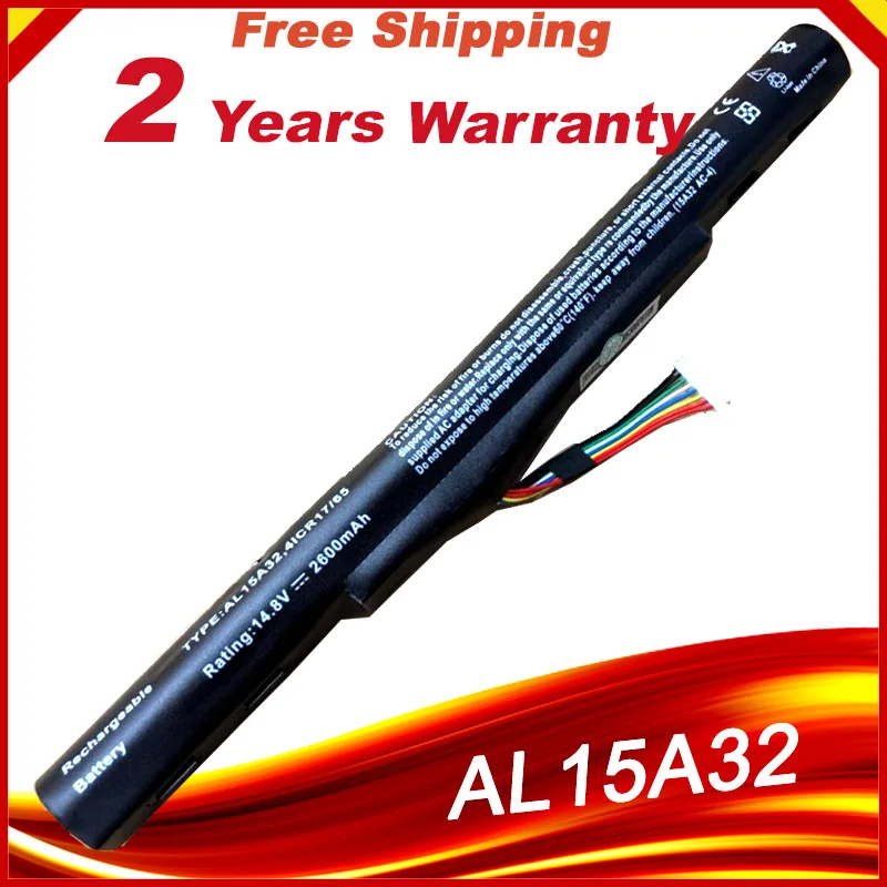 AL15A32 4ICR17/65 ноутбук Батарея для Acer E5 422G 472 473 522 532 532T 573 722 ES1 420 V3 574TG 772|Аккумуляторы