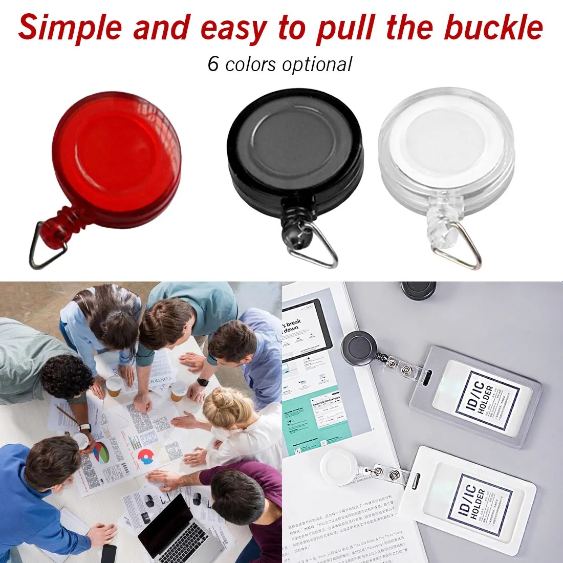 

Hot-selling product cable puller Easy pul buckle Office And School Supplies Ski Pass ID Badge Holders Name Tag Anti-Lost Clips