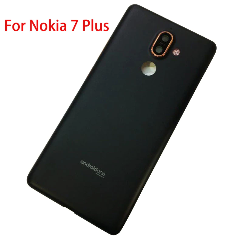

BINYEAE New Metal Battery Cover Rear Housing For Nokia 7 Plus Back Case With Camera Lens+Flash Ligh+Side Keys+Logo