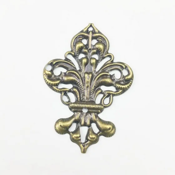 bronze 20pcs 35x50 мм 20 шт оптом филигранные поделки полые украшения фурнитура, ювелирные аксессуары, бронзовые тона украшения - Цвет: bronze 20pcs